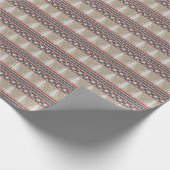 Ugly Sweater Strick Weihnachtsmuster Tan Geschenkpapier (Ecke)