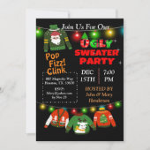 Ugly Sweater String Lichter Weihnachts-Einladung Einladung (Vorderseite)