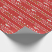 Ugly Sweater Style Great White Shark Weihnachten R Geschenkpapier (Ecke)