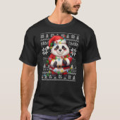 Ugly Sweater Style Xmas Lighting Santa Hat Panda C T-Shirt (Vorderseite)