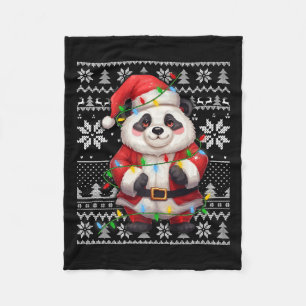 Ugly Sweater Style Xmas Lighting Weihnachtsmannmüt Fleecedecke
