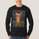 Ugly Sweater Style Xmas Lights Santa Cockapoo Dog  T-Shirt (Vorderseite)