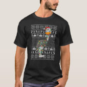 Ugly Sweater Style Xmas Lights Santa Emu Bird Chri T-Shirt (Vorderseite)