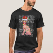Ugly Sweater Style Xmas Lights Santa Sphynx Cat Ch T-Shirt (Vorderseite)