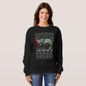 Ugly Sweater Style Xmas Lights Santa Tarpon Fish C Sweatshirt (Vorne ganz)