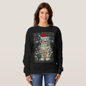 Ugly Sweater Style Xmas Lights Santa White Tiger C Sweatshirt (Vorne ganz)
