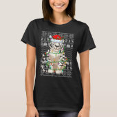 Ugly Sweater Style Xmas Lights Santa White Tiger C T-Shirt (Vorderseite)