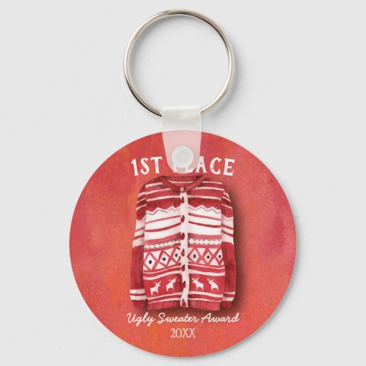 Ugly Sweater Tacky Award Schlüsselanhänger (Vorderseite)