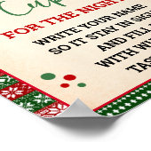 Ugly Sweater Take a Cup for the Night Sign Poster (Ecke)