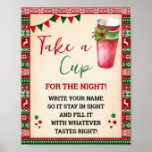 Ugly Sweater Take a Cup for the Night Sign Poster (Vorne)