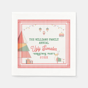 Ugly Sweater Ugliest Contest Weihnachtsfeiertag Serviette