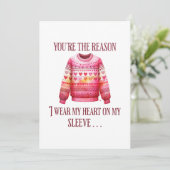 Ugly Sweater Valentines Einladung (Stehend Vorderseite)