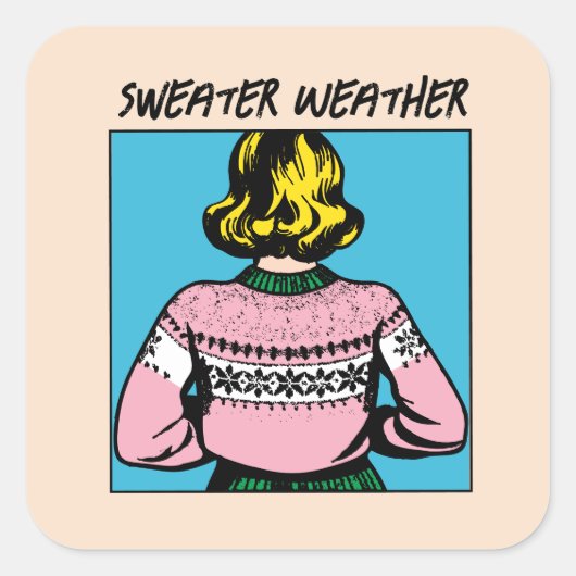 Ugly Sweater Weather Holiday Pop Art Stickers (Vorderseite)