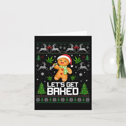 Ugly Sweater Weed Weihnachten Weihnachten Weihnach Karte (Vorderseite)