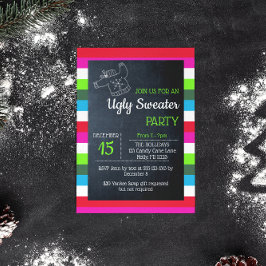 Ugly Sweater Weihnachts-Party Bright Strip Einladung
