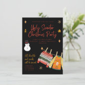 Ugly Sweater Weihnachts-Party Einladungen (Stehend Vorderseite)