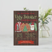 Ugly Sweater Weihnachts-Party Einladungen (Stehend Vorderseite)
