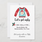 Ugly Sweater Weihnachts-Party Lass uns Ugly holen Einladung (Vorderseite)