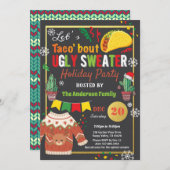 Ugly Sweater Weihnachts-Party-Taco Einladung (Vorne/Hinten)