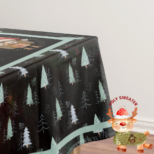 Ugly Sweater Weihnachts-Party Tiere Schwarz Aquama Tischdecke
