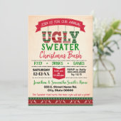 Ugly Sweater Weihnachtsbash jährliches Party Einladung (Stehend Vorderseite)