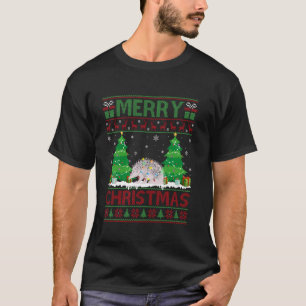 Ugly Sweater Weihnachtsbaum Licht Echidna Ugly T-Shirt