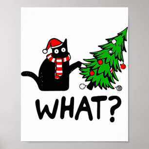 Ugly Sweater Weihnachtsbaum Naughty Black Cat Was Poster