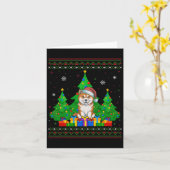 Ugly Sweater Weihnachtsbaum Weihnachtsmannmütze Ak Karte (Gelbe Blume)