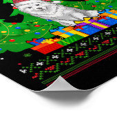 Ugly Sweater Weihnachtsbaum Weihnachtsmannmütze Sa Poster (Ecke)