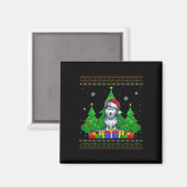 Ugly Sweater Weihnachtsbaum Weihnachtsmannmütze Si Magnet (Vorderseite/Rückseite)