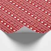 Ugly Sweater Weihnachtsbäume & Schneeflocken Geschenkpapier (Ecke)