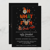 Ugly Sweater Weihnachtsfeier B Oh, was Spaß Einladung (Vorne/Hinten)