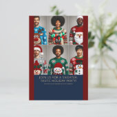 Ugly Sweater Weihnachtsfeier Einladung (Stehend Vorderseite)