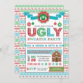 Ugly Sweater Weihnachtsfeier Einladung (Vorne/Hinten)