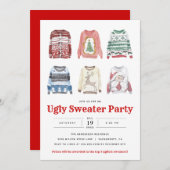Ugly Sweater Weihnachtsfeier Einladung (Vorne/Hinten)
