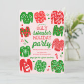 UGLY SWEATER Weihnachtsfeier Niedlich Custom Einladung (Stehend Vorderseite)