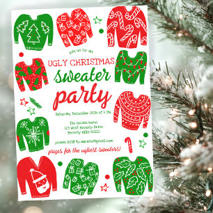 UGLY SWEATER Weihnachtsfeier Niedlich Custom Einladung