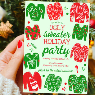 UGLY SWEATER Weihnachtsfeier Niedlich Custom Einladung