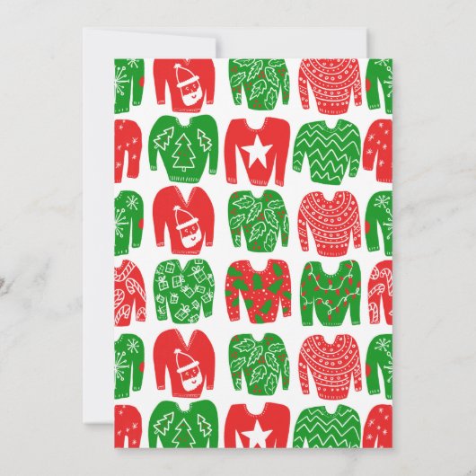 UGLY SWEATER Weihnachtsfeier Niedlich Custom Einladung (Rückseite)