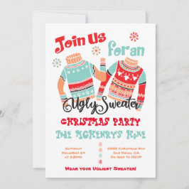 Ugly Sweater Weihnachtsfeiertag Einladung