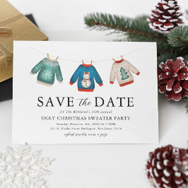 Ugly Sweater Weihnachtsfest Party Save the Date Ankündigungspostkarte