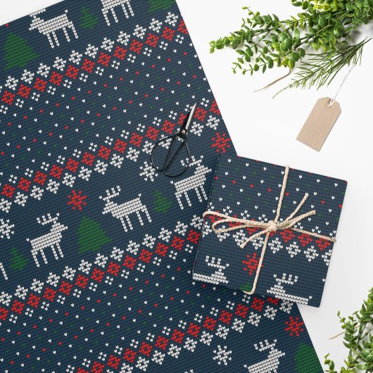 Ugly Sweater Weihnachtskitt Muster Geschenkpapier
