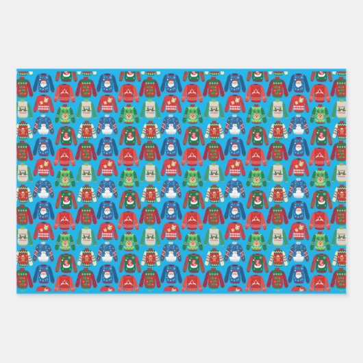 Ugly Sweater Wrapping Paper Flat Sheet Set 3 Geschenkpapier Set (Vorderseite 3)