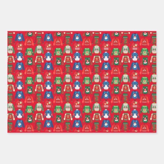 Ugly Sweater Wrapping Paper Flat Sheet Set 3 Geschenkpapier Set (Vorderseite 2)