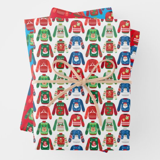 Ugly Sweater Wrapping Paper Flat Sheet Set 3 Geschenkpapier Set (Beispiel)