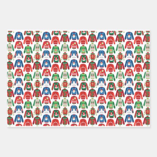 Ugly Sweater Wrapping Paper Flat Sheet Set 3 Geschenkpapier Set (Vorderseite)