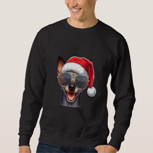 Ugly Sweater X-mas Santa Xoloitzcuintli Dog Christ Sweatshirt (Vorderseite)