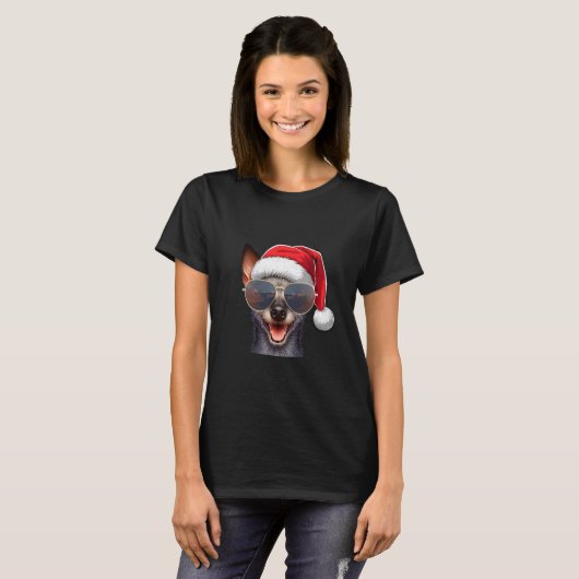 Ugly Sweater X-mas Santa Xoloitzcuintli Dog Christ T-Shirt (Vorne ganz)