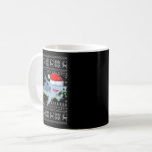 Ugly Sweater Xmas Lights Santa Hammerhead Shark Ch Kaffeetasse (Vorderseite Links)