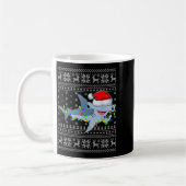 Ugly Sweater Xmas Lights Santa Hammerhead Shark Ch Kaffeetasse (Links)